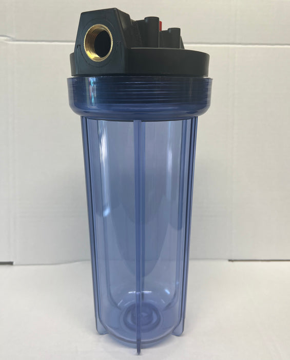 10" Clear Housing For Pond Dechlorinator (Brass Threads)
