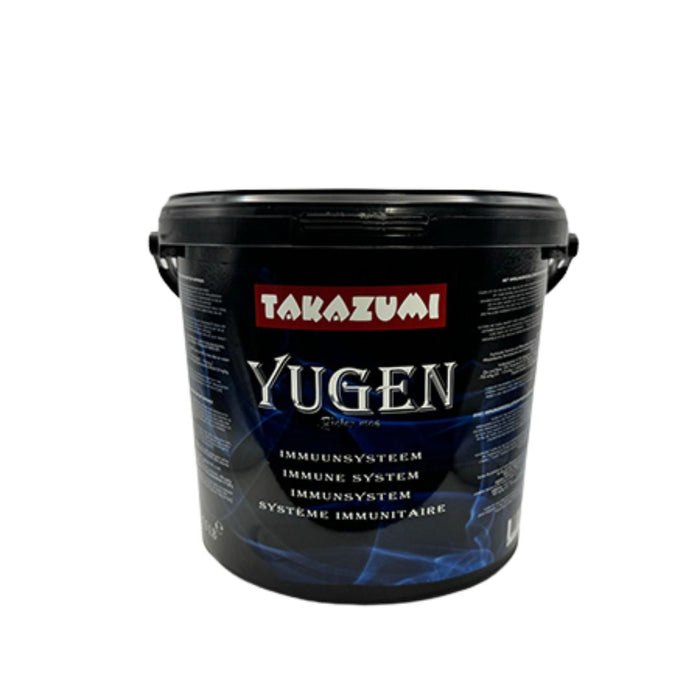Takazumi Yugen koi food from Elite Koi 
premium, health-enhancing pellets enriched with probiotics and immune boosters, designed to support koi vitality, digestion, and disease resistance.